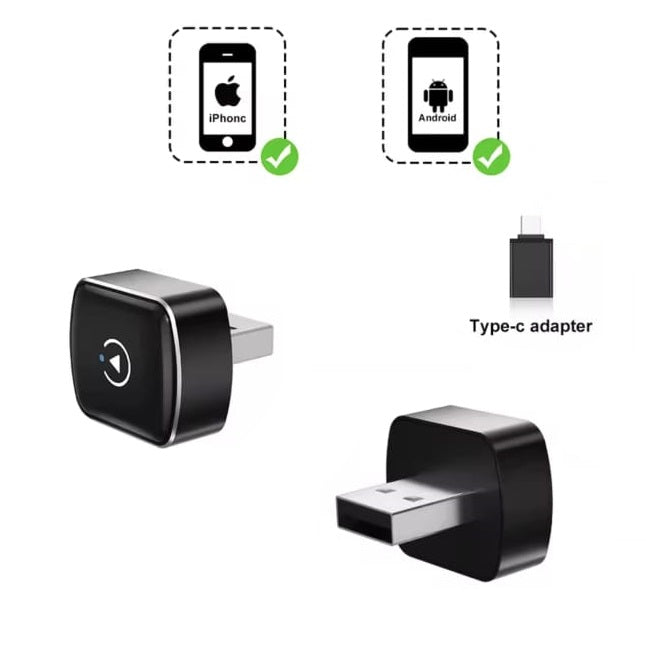 Adaptador Inalámbrico para coche, plataforma Apple Car Play & Android Auto