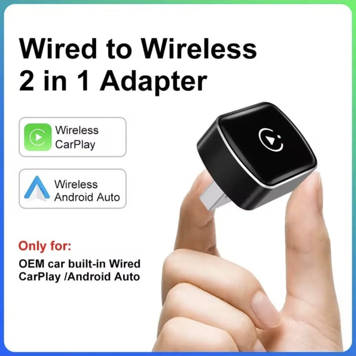 Adaptador Inalámbrico para coche, plataforma Apple Car Play & Android Auto