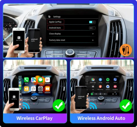 Adaptador Inalámbrico para coche, plataforma Apple Car Play & Android Auto
